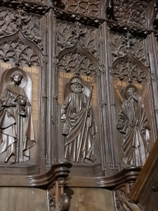 Jakobus im Chorgestühl (15. Jhd.) der Kathedrale  (13. Jhd.) Catedral Santa María La Regla 