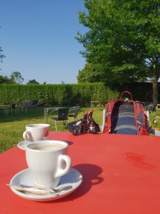 Kaffeepause auf dem Weg nach O Pedrouzo