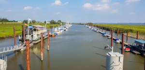 Sperrwerk Ruthenstrom Blick in Richting Elbe