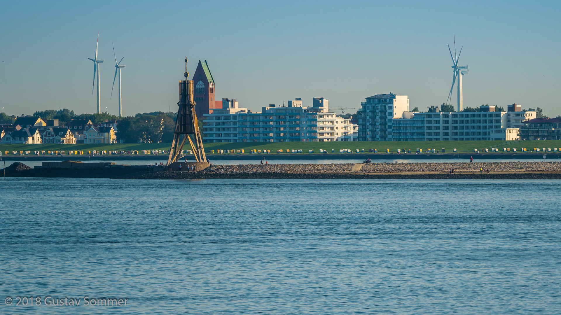 Cuxhaven Kugelbake in der Abendsonne