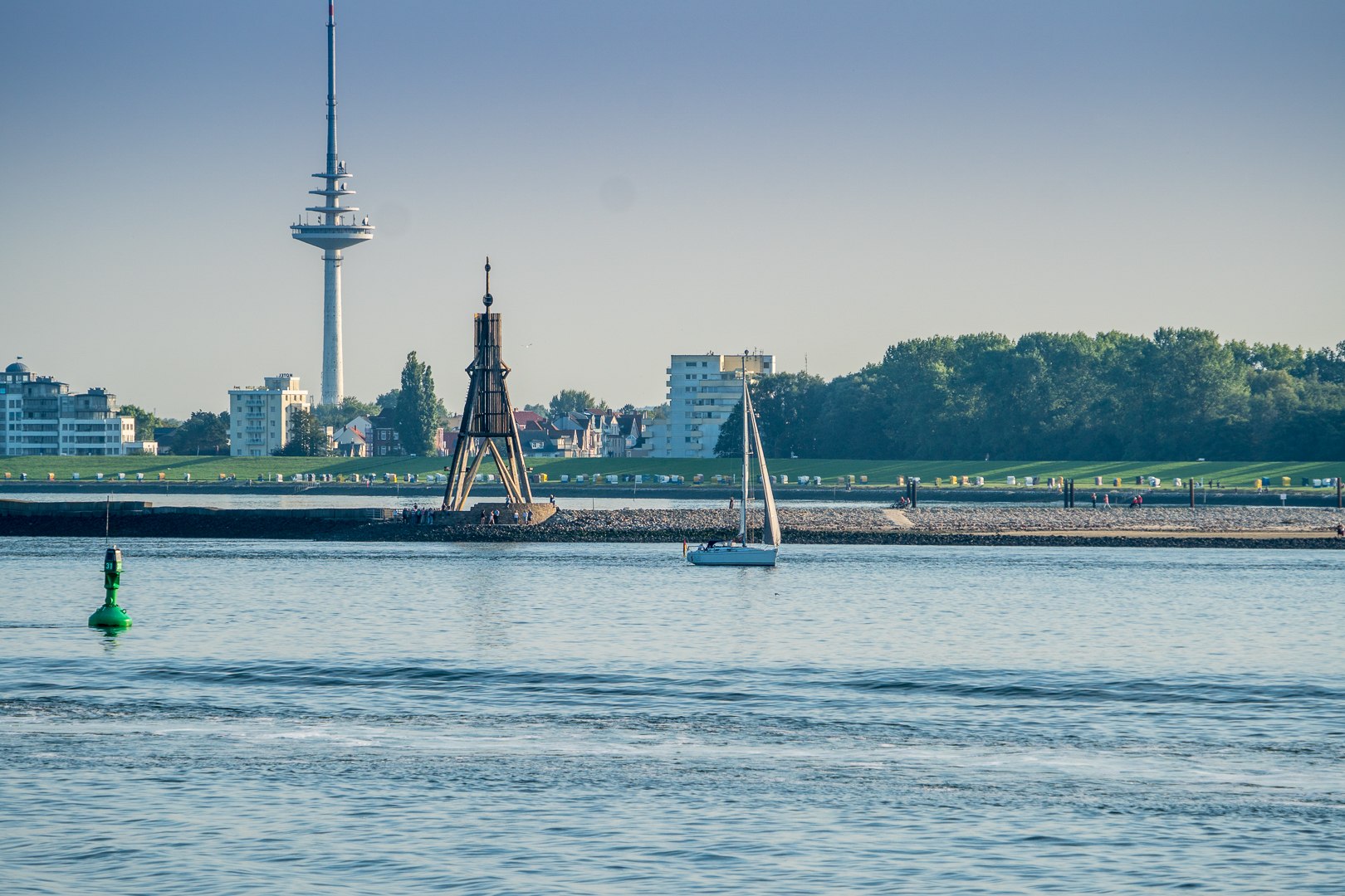 Cuxhaven Kugelbake in der Abendsonne